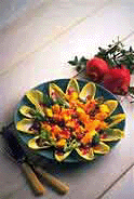 Pomegranate and Papaya Salad with Ginger Dressing
