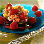 Raspberry Shrimp Salad in Avocado Halves
