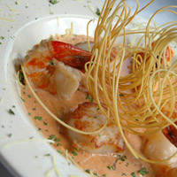 Angel Hair Pasta with Tomato Seafood Cream Sauce